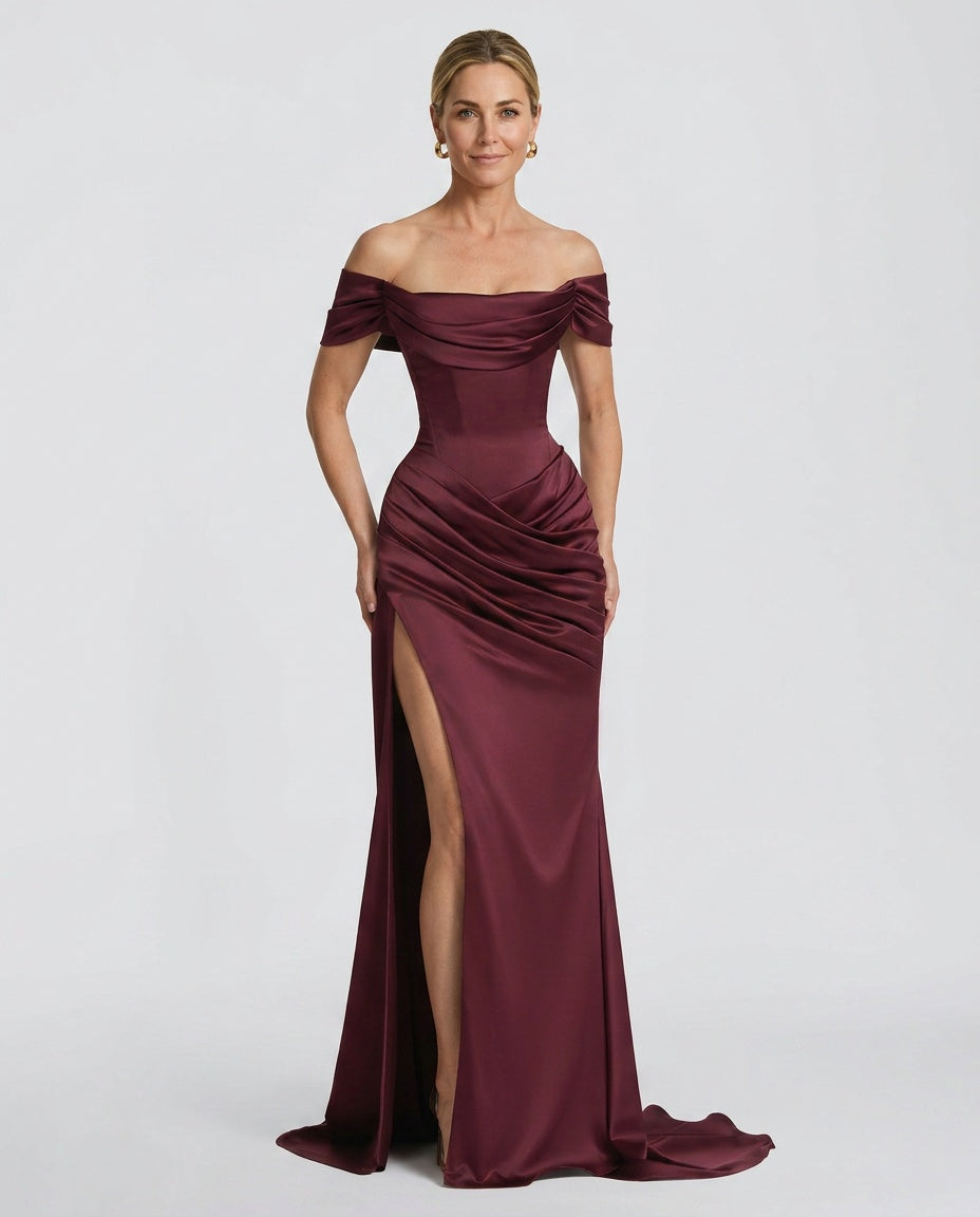 Riona | Lace-Up Corset Ballgown Maxi Dress