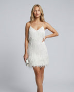 Roxie | Mini Sequin Dress with Feather Tassels