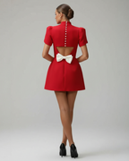 Hanna | Mini Dress with Open Back Bow Detail