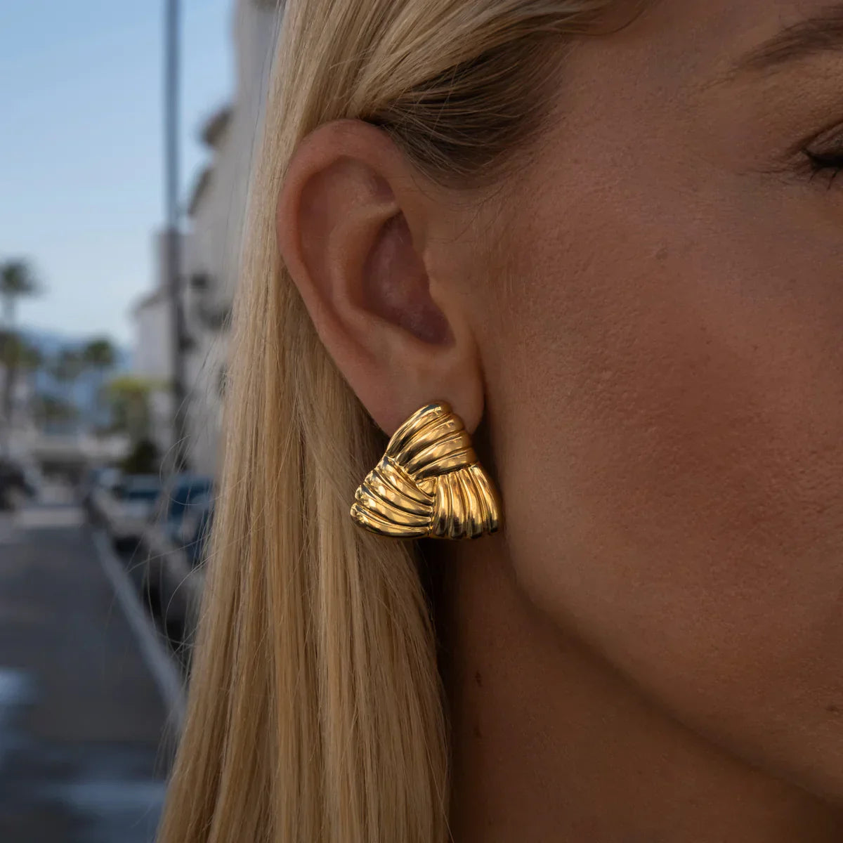 Madison Triangle Gold Earrings