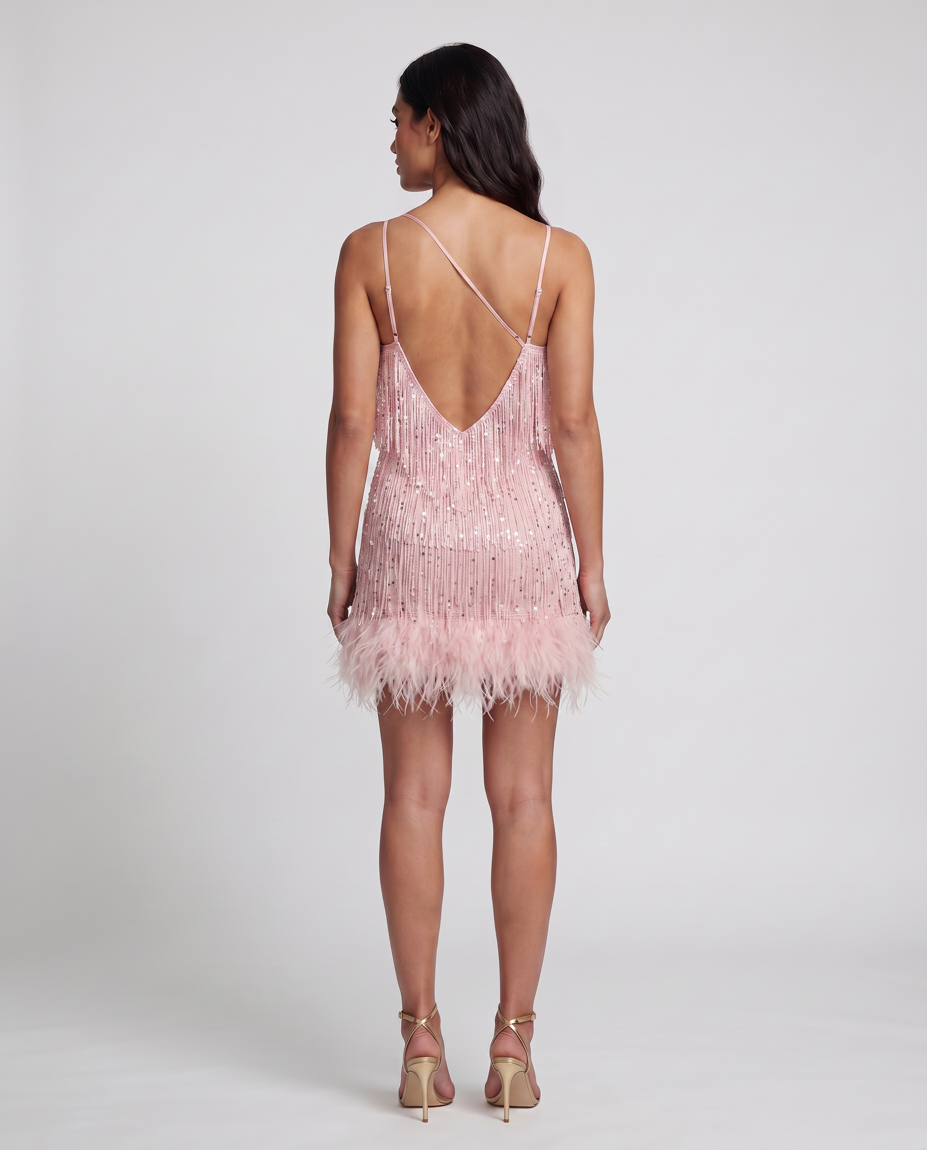 Juana | Mini Dress with Fringe and Feather Trim