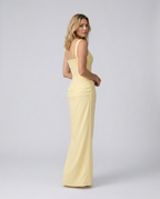Odette | Maxi Dress with Structured Bodice and Draped Skirt