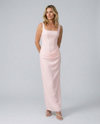 Odette | Maxi Dress with Structured Bodice and Draped Skirt