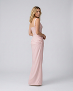 Odette | Maxi Dress with Structured Bodice and Draped Skirt