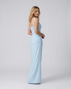 Odette | Maxi Dress with Structured Bodice and Draped Skirt