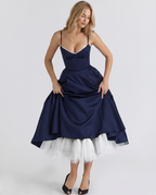 Camryn | Midi Dress with Sweetheart Neckline and Tulle Skirt