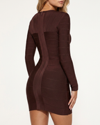 Dee | Long Sleeve Bandage Mini Dress with V-Neck