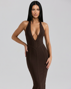 Diann | Bandage Midi Dress with Halter Neck