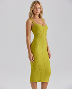 Latoya | Bandage Midi Dress with Structured Bodice
