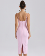 Celeste | Bandage Midi Dress with Contoured Panels