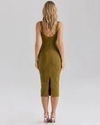 Kim | Bandage Midi Dress with Scoop Neck