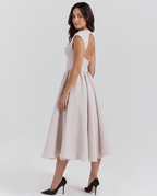 Jenna | Midi Dress with Open Back and Full Skirt