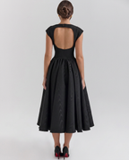 Jenna | Midi Dress with Open Back and Full Skirt