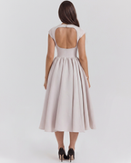 Jenna | Midi Dress with Open Back and Full Skirt