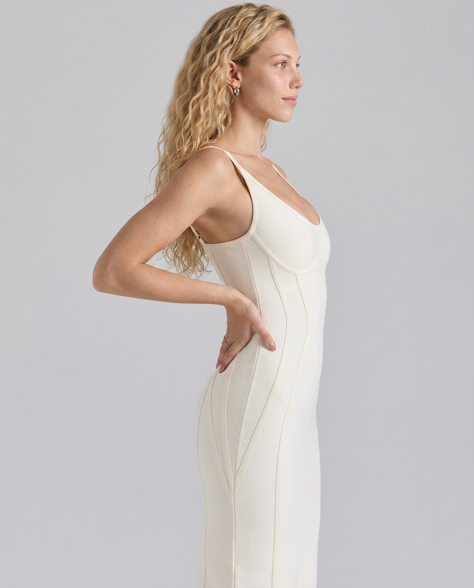 Frieda | Midi Bandage Dress with Sculpted Seam Detail