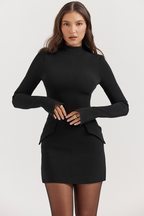 Latisha | High Neck Long Sleeve Mini Dress