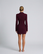 Gena | Mini Blazer Dress with Corset Waist and Draped Detail
