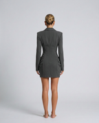 Gena | Mini Blazer Dress with Corset Waist and Draped Detail
