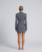 Gena | Mini Blazer Dress with Corset Waist and Draped Detail