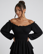 Clara | Pleated Off-Shoulder Mini Dress