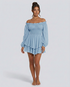 Clara | Pleated Off-Shoulder Mini Dress