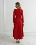 Charlotte | Wrap Midi Dress with Long Sleeves