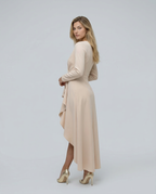 Charlotte | Wrap Midi Dress with Long Sleeves