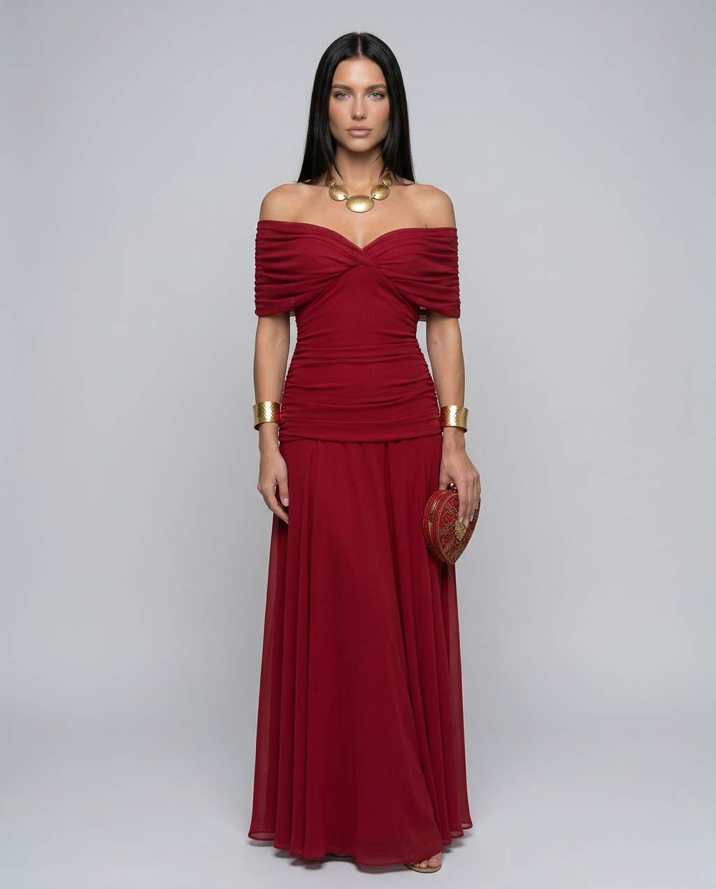 Eloria | Maxi Dress with Draped V-Neck