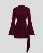 Addison | Mini Dress Long Sleeve with Side Tie Detail