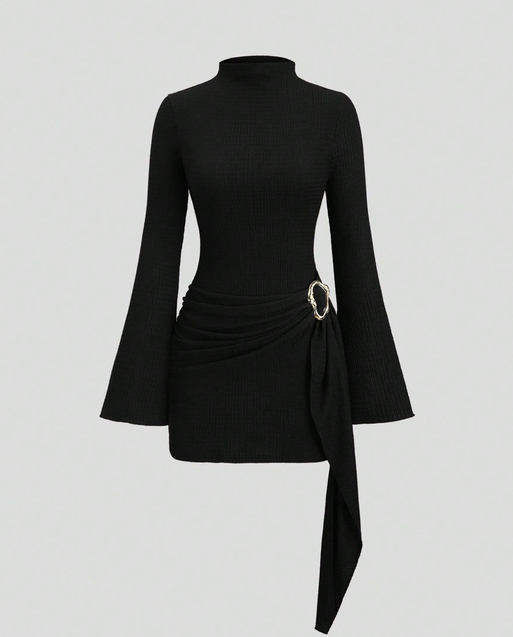 Addison | Mini Dress Long Sleeve with Side Tie Detail