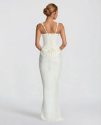 Ruby | Corset Maxi Dress with Draped Skirt