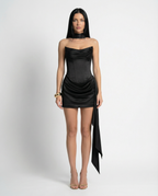 Alina | Mini Dress with Lace Corset and Draped Skirt