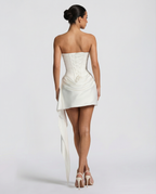Alina | Mini Dress with Lace Corset and Draped Skirt