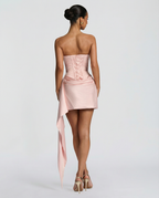 Alina | Mini Dress with Lace Corset and Draped Skirt
