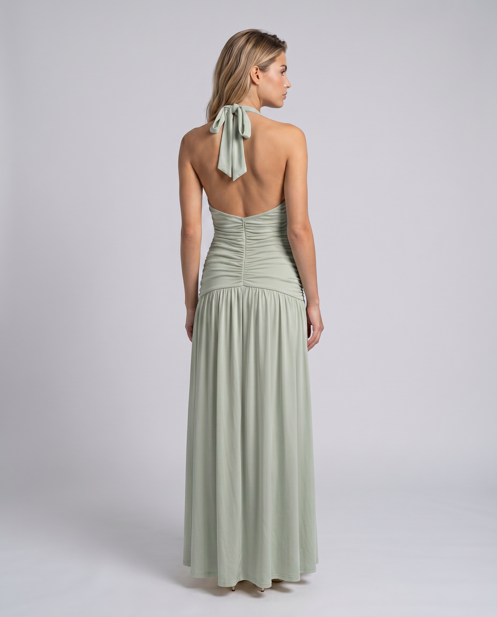 Margaret | Maxi Dress with Halter Neck and Ruched Corset
