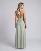 Margaret | Maxi Dress with Halter Neck and Ruched Corset