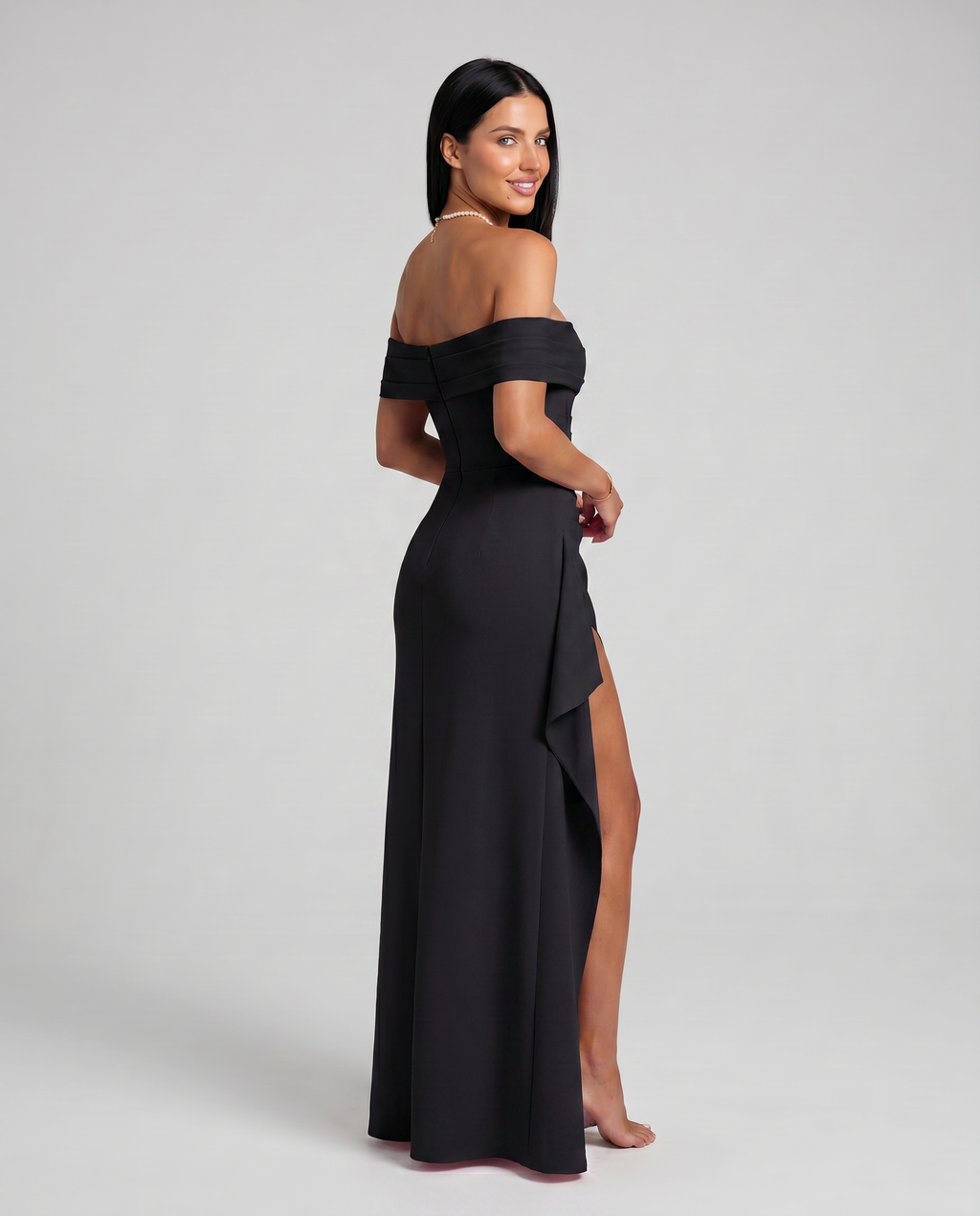 Miriam | Maxi Dress with Off Shoulder and High Slit
