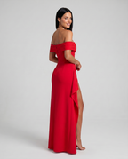 Miriam | Maxi Dress with Off Shoulder and High Slit