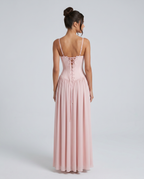 Irene | Bustier Corset Boning Structured Maxi Dress