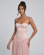 Irene | Bustier Corset Boning Structured Maxi Dress