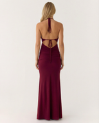 Lynette | Maxi Dress with Halter Neck and Ruched Waist