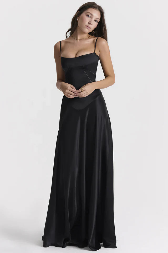 Cara | Lace-Up Back Maxi Dress