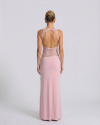 Traci | Lace Maxi Dress with Sheer Waist Panel