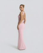 Traci | Lace Maxi Dress with Sheer Waist Panel