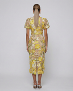 Bernice | V Neck Floral Embroidered Midi Dress