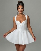 Iris | Mini Dress with Corset Waist and Flared Skirt