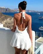 Cleo | Mini Dress with Plunge Neck and Open Back