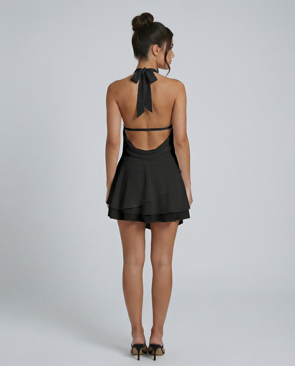 Cleo | Mini Dress with Plunge Neck and Open Back