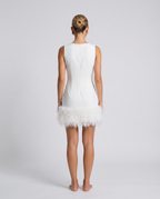 Nisha | Mini Dress with Feather Hem