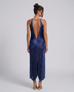 Renata | Halter Gown with Fringe Detail and Open Back